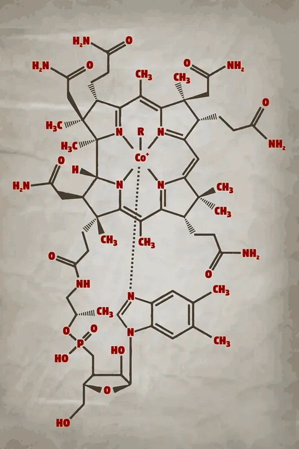 B12-Injection-Treatment Diagram of a B12 molecule. Get B12 Lipo injections from ProCare Wellness Institute in Savannah.