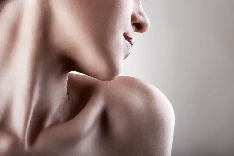Radiofrequency-Microneedling-for-Neck-Clinic A woman with a smooth, trim neck. Schedule Radiofrequency Microneedling for Neck Skin Treatment from ProCare Wellness Institute in Savannah.