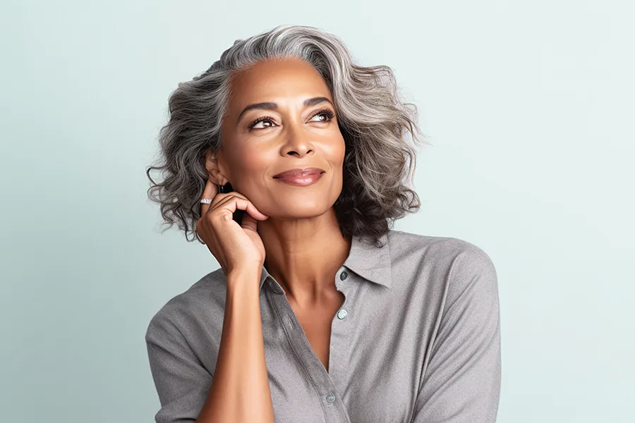 Radiofrequency-Microneedling-for-Skin-Clinic A middle-aged woman with beautiful skin. Schedule Radiofrequency Microneedling for Skin Tightening Treatment from ProCare Wellness Institute in Savannah.