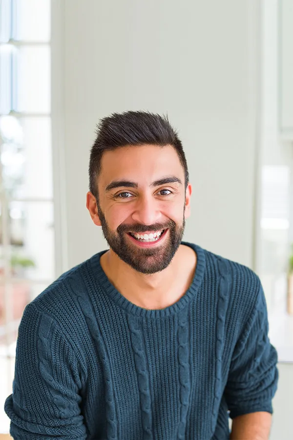 Red-Light-Therapy-for-Hair-Restoration-Treatment A smiling man with good hair. Get Red Light Therapy for Hair Restoration from ProCare Wellness Institute in Savannah.