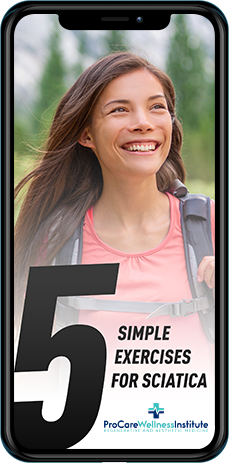 "5 Simple Exercises for Sciatica" Ebook by ProCare Wellness Institute.